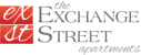 A black and white logo for the exchange street association.